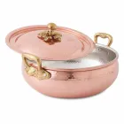 Macetero con tapa de cobre estañado hecho a mano Made in Italy 20 cm - Mariacarla Viadurini