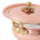 Macetero con tapa de cobre estañado hecho a mano Made in Italy 24 cm - Mariacarla Viadurini