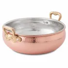 Olla para verduras de cobre estañado a mano con 2 asas Made in Italy 16 cm - Gianmaria Viadurini