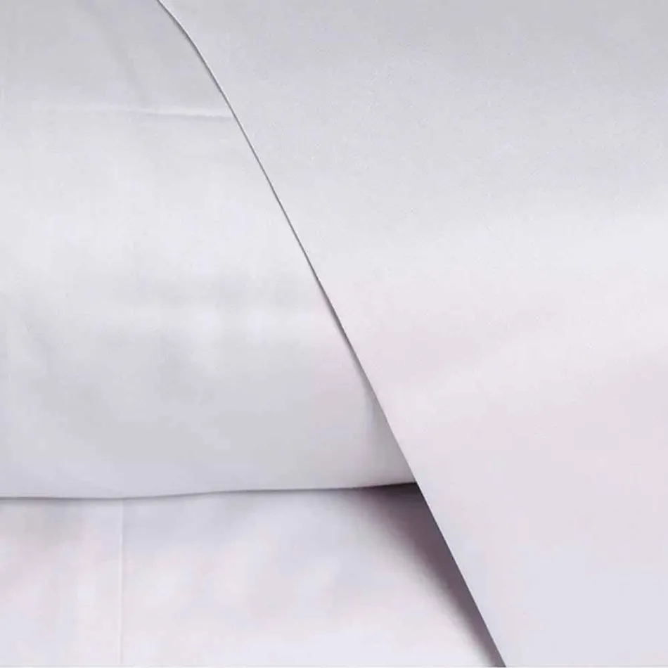 Juego de Sábanas de Satén de Algodón para Cama Doble Color Sólido - Freesia Viadurini