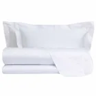 Juego de Sábanas de Satén de Algodón para Cama Doble Color Sólido - Freesia Viadurini