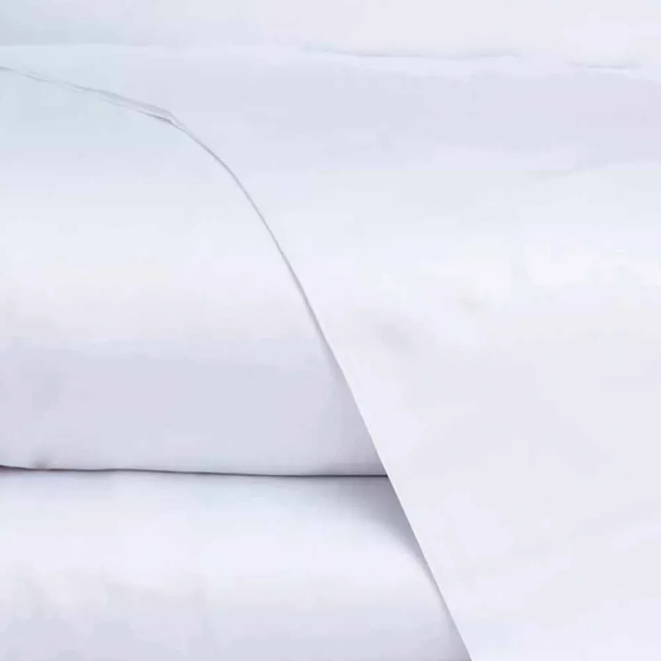 Juego de Sábanas de Satén de Algodón para Cama Doble Color Sólido - Freesia Viadurini