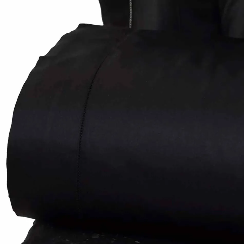 Juego de Sábanas de Satén de Algodón para Cama Doble Color Sólido - Freesia Viadurini