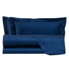 Sábanas de color liso completas en satén de algodón para cama doble - Hibiscus Viadurini