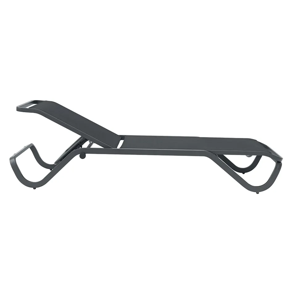 Tumbona de exterior Solaya 194x65 cm en aluminio y textileno Viadurini