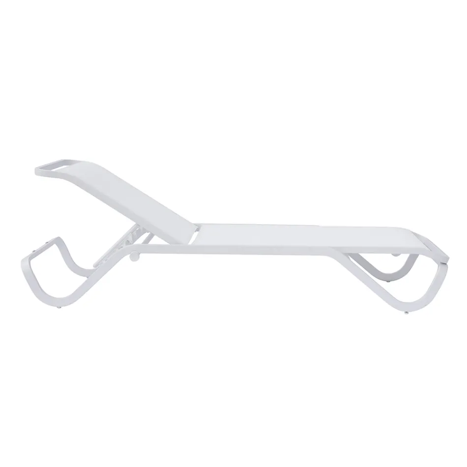 Tumbona de exterior Solaya 194x65 cm en aluminio y textileno Viadurini