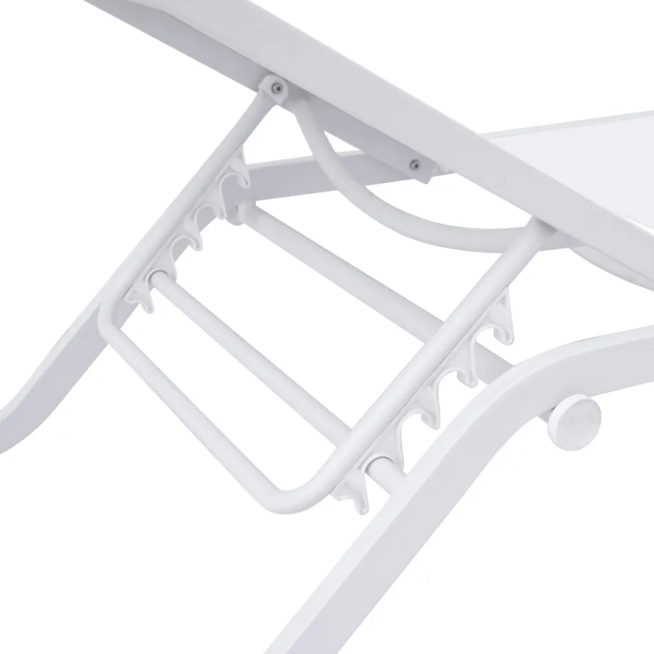 Tumbona de exterior Solaya 194x65 cm en aluminio y textileno Viadurini