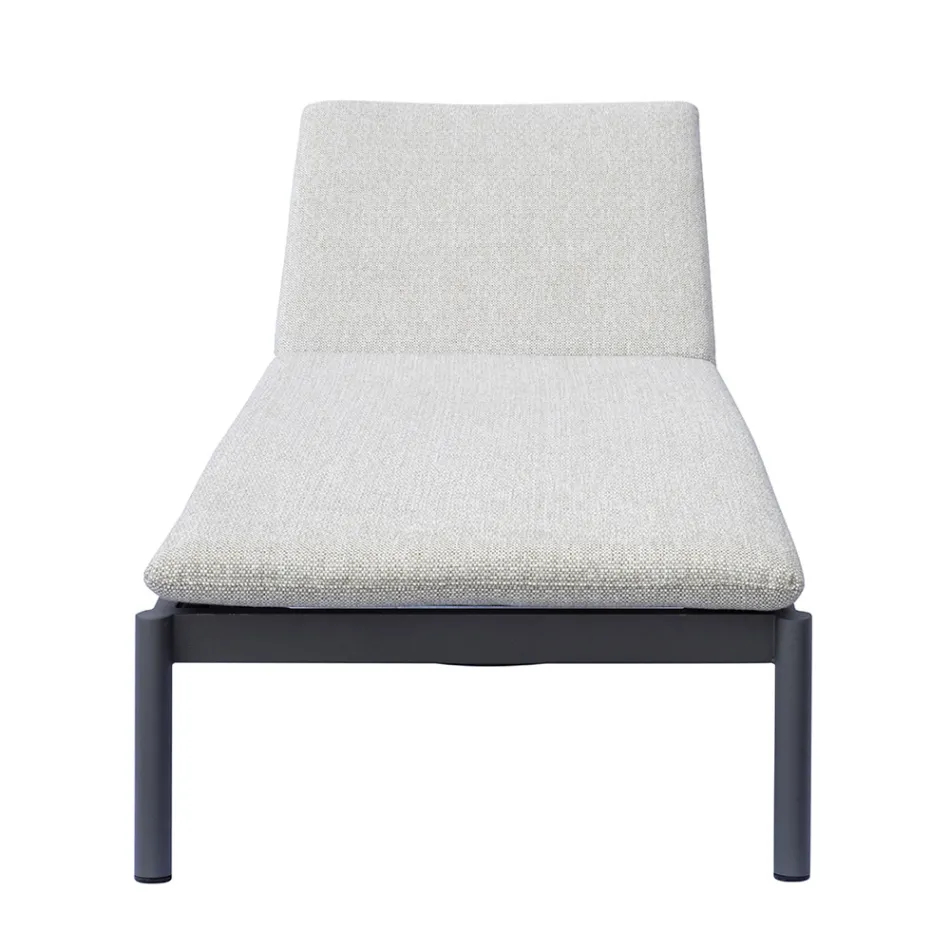 Tumbona de aluminio para exterior de 205 x 76 cm con cojín - Tessara Viadurini
