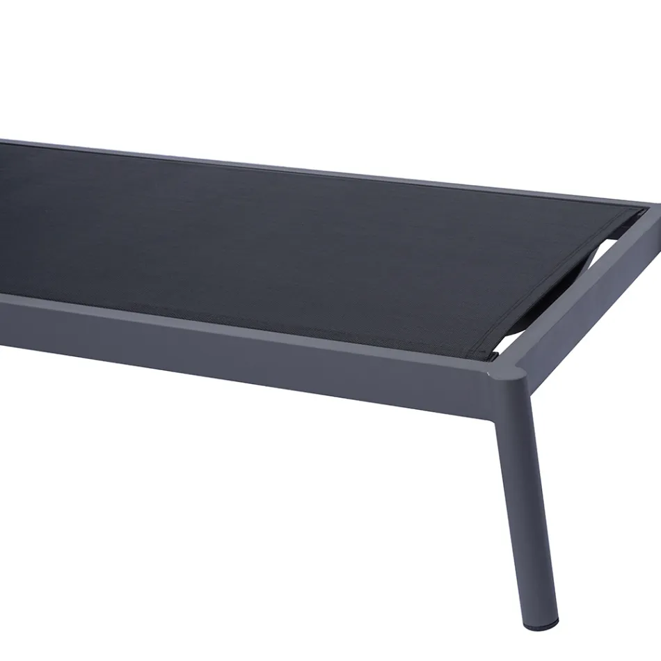 Tumbona de exterior de aluminio con cojín (205 x 76 cm) - Tessara Viadurini