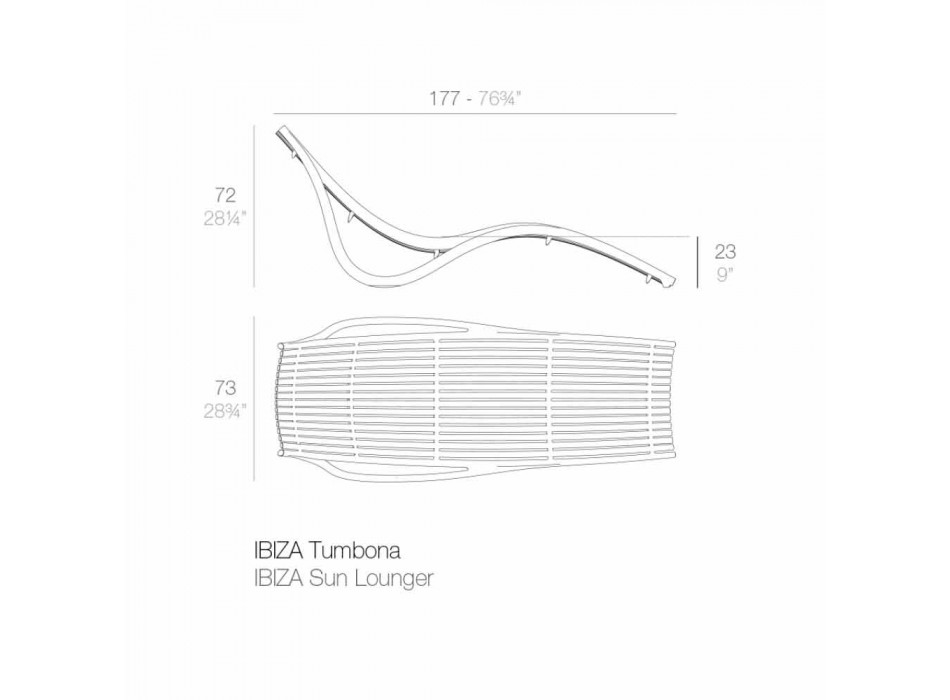 Tumbona de exterior Chaise Longue, plástico blanco o crudo 4 piezas - Ibiza by Vondom Viadurini