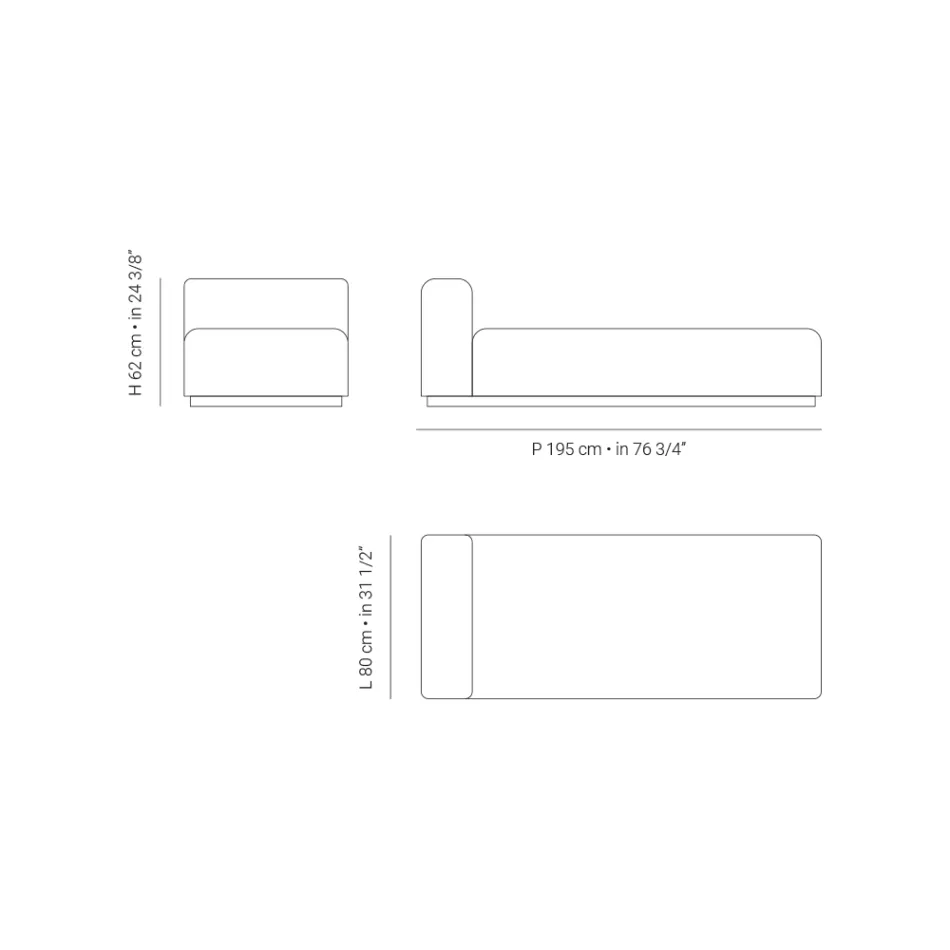 Tumbona de exterior con acolchado en goma drenante Made in Italy - Bahias Viadurini