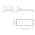 Tumbona de exterior con estructura de madera de teca fabricada en Italia - Briga Viadurini