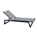 Tumbona de exterior en aluminio y textileno con ruedas retráctiles, 2 piezas - Burro