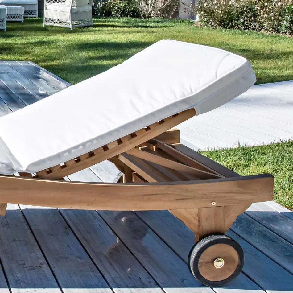 Tumbona de exterior en teca natural - Yggdrasil Viadurini