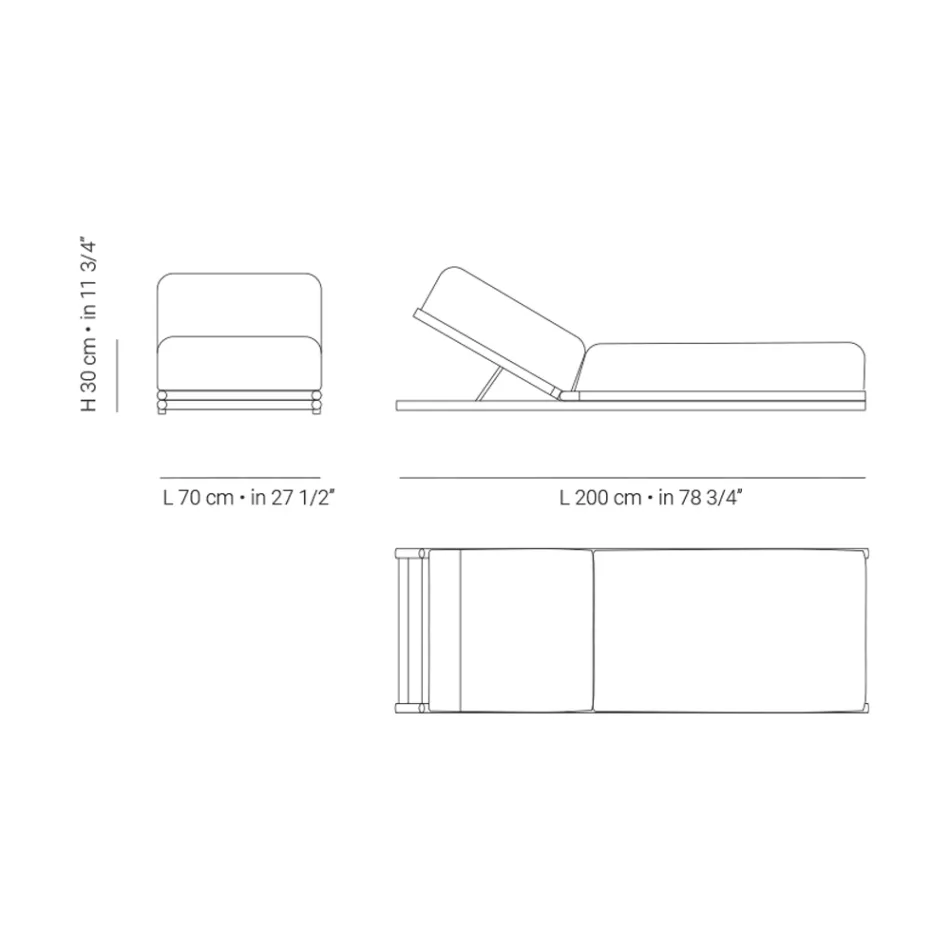Tumbona de exterior en tela y estructura de madera Made in Italy - Armelia Viadurini