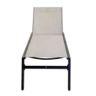 Tumbona de Exterior de Aluminio y Textilene con 2 Ruedas - Traje Viadurini