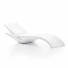 Tumbona de jardín Chaise Longue de diseño en plástico blanco - Zoe by Mayyour Viadurini
