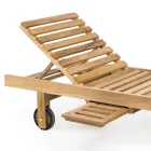 Tumbona de jardín en madera de teca natural - Yggdrasil Viadurini
