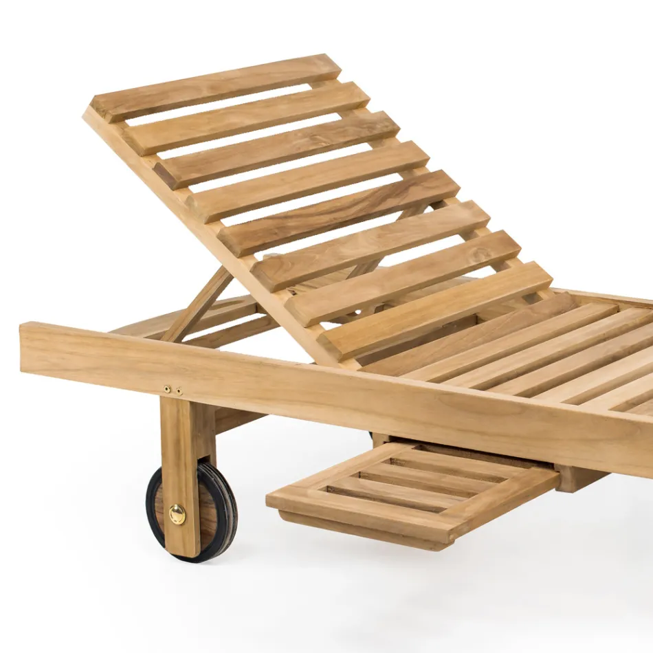 Tumbona de jardín en madera de teca natural - Yggdrasil Viadurini