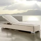 Tumbona de jardín en poliratán tejido a mano - Experia Viadurini