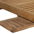 Tumbona de Jardín de Teca con Mesa Desmontable y Ruedas - Oasi Viadurini