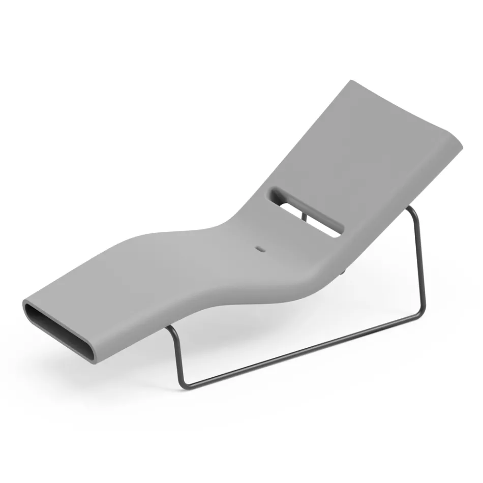 Tumbona de Jardín en Polietileno de Diferentes Colores con Soporte Metálico - Bollo Viadurini