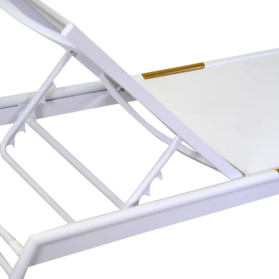 Cuna de aluminio y textileno con inserto de polywood - Tinta Viadurini