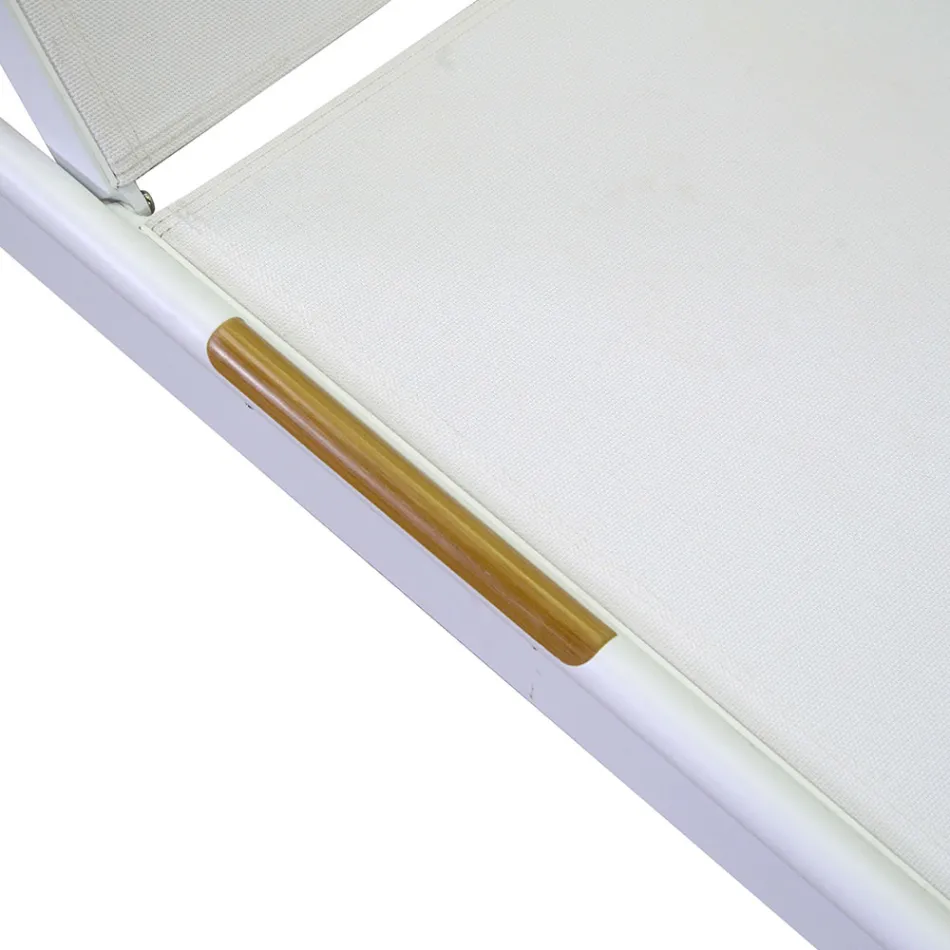 Cuna de aluminio y textileno con inserto de polywood - Tinta Viadurini