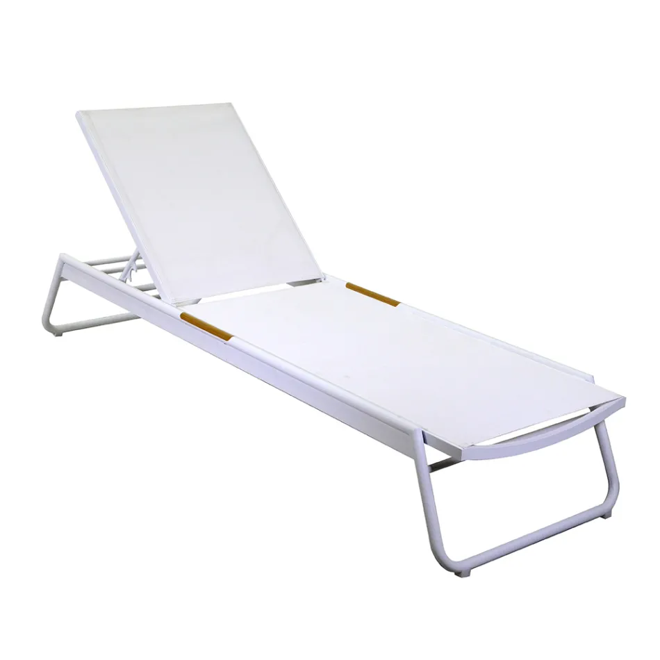 Cuna de aluminio y textileno con inserto de polywood - Tinta Viadurini