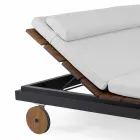 Cama doble para exterior en madera y aluminio blanco o negro - Cynthia Viadurini