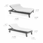 Cama doble para exterior en madera y aluminio blanco o negro - Cynthia Viadurini