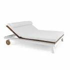 Cama doble para exterior en madera y aluminio blanco o negro - Cynthia Viadurini