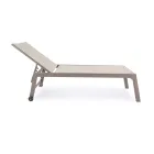 Tumbona de Jardín Moderna en Aluminio con Ruedas para Exterior - Franz Viadurini