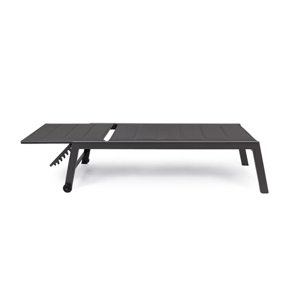 Tumbona de Jardín Moderna en Aluminio con Ruedas para Exterior - Franz Viadurini