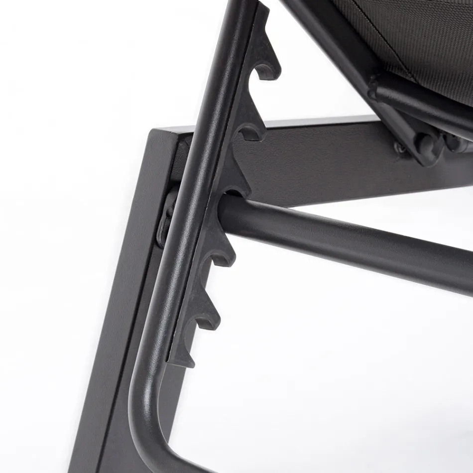 Tumbona de Jardín Moderna en Aluminio con Ruedas para Exterior - Franz Viadurini