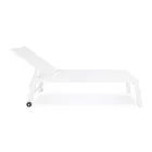 Tumbona de Jardín Moderna en Aluminio con Ruedas para Exterior - Franz Viadurini