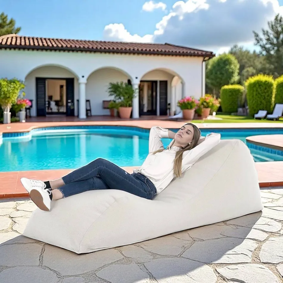 Cuna Maestrale para salón de interior en tela de lino blanco Viadurini