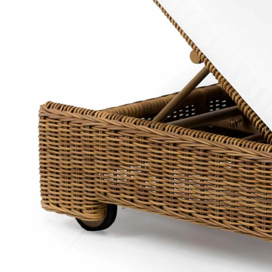 Tumbona de exterior individual o doble en ratán sintético de lujo - Yves Viadurini