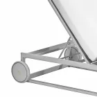 Tumbona de jardín en aluminio, ruedas y respaldo reclinable - Julie Viadurini