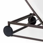 Tumbona de jardín en aluminio, ruedas y respaldo reclinable - Julie Viadurini