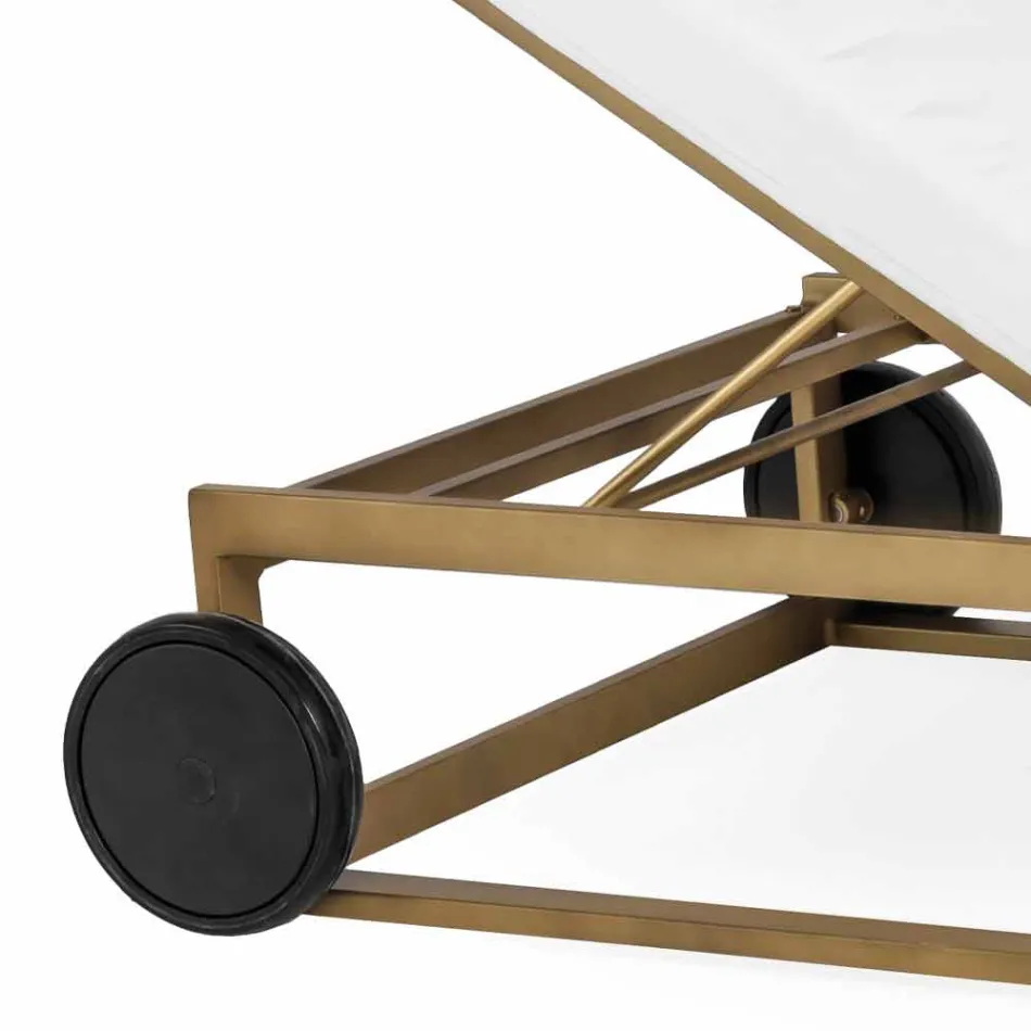 Tumbona de jardín en aluminio, ruedas y respaldo reclinable - Julie Viadurini