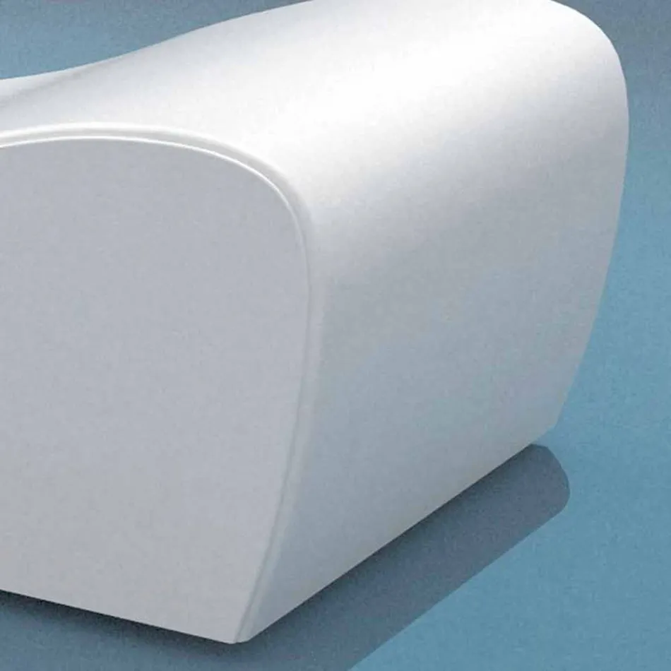 Cuna Trona relajarse Wave blanco de cuero de imitación náutica en Italia Viadurini