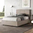 Cama de 120x200 cm con cabecero rectangular de microfibra, fabricada en Italia - Brina Viadurini