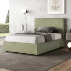 Cama de 120x200 cm con cabecero rectangular de microfibra, fabricada en Italia - Brina Viadurini