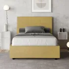 Cama de 120x200 cm con cabecero rectangular de microfibra, fabricada en Italia - Brina Viadurini