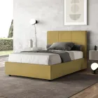 Cama de 120x200 cm con cabecero rectangular de microfibra, fabricada en Italia - Brina Viadurini