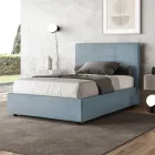 Cama de 120x200 cm con cabecero rectangular de microfibra, fabricada en Italia - Brina Viadurini