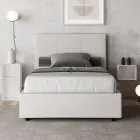 Cama de 120x200 cm con cabecero rectangular de polipiel, fabricada en Italia - Brina Viadurini