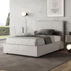 Cama de 120x200 cm con cabecero rectangular de polipiel, fabricada en Italia - Brina Viadurini