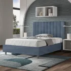 Cama de microfibra de 120x200 cm con líneas verticales simétricas, fabricada en Italia - Guante Viadurini